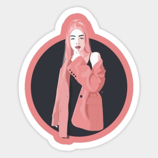 pink mood Sticker